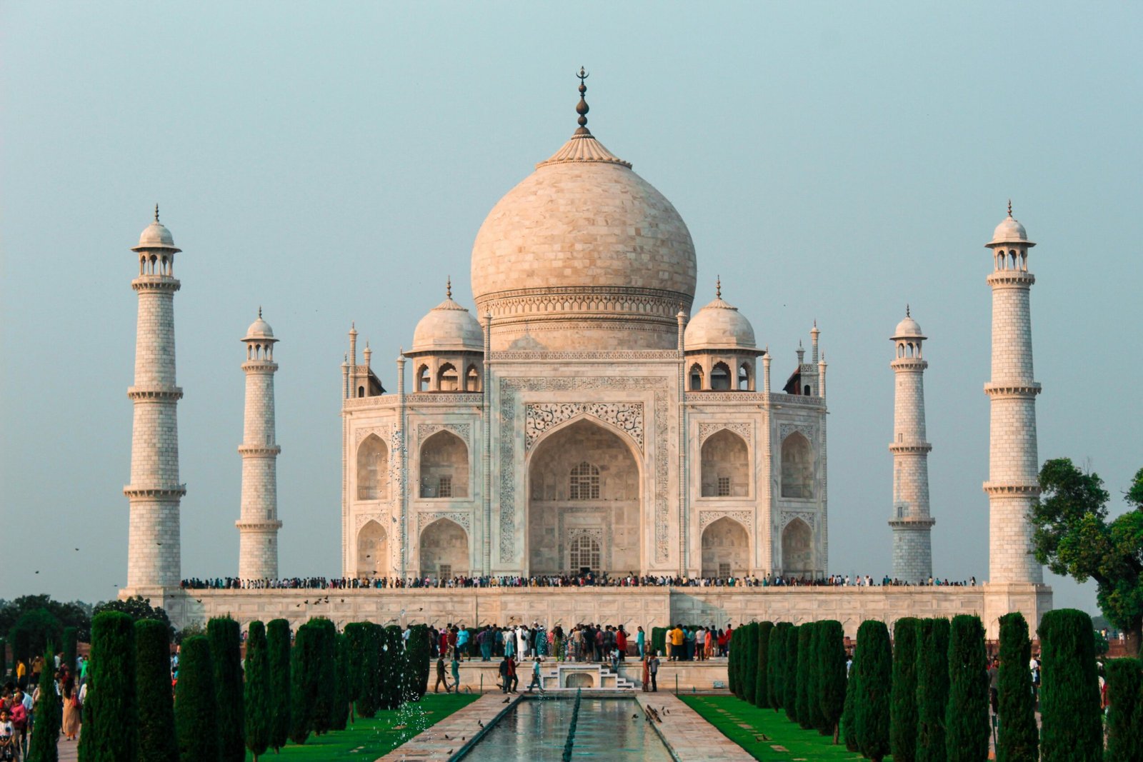 pexels-photo-1603650-1603650 A stunning shot of the Taj Mahal in Agra, showcasing its iconic architecture and serene surroundings.
